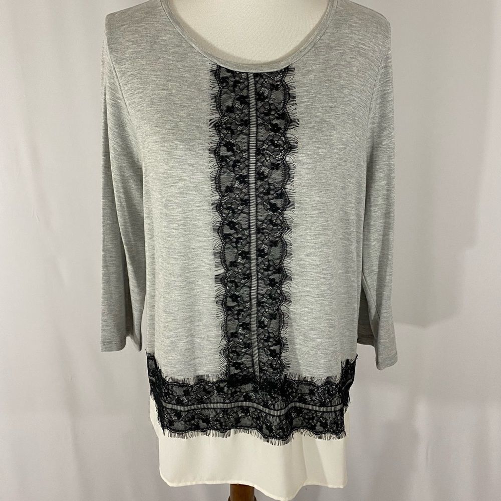 NWT Talbots Lace Border Top